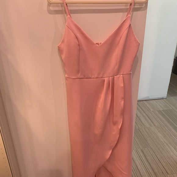 S Baby doll pink midi dress with slit *Never worn with tags - Picture 2 of 4